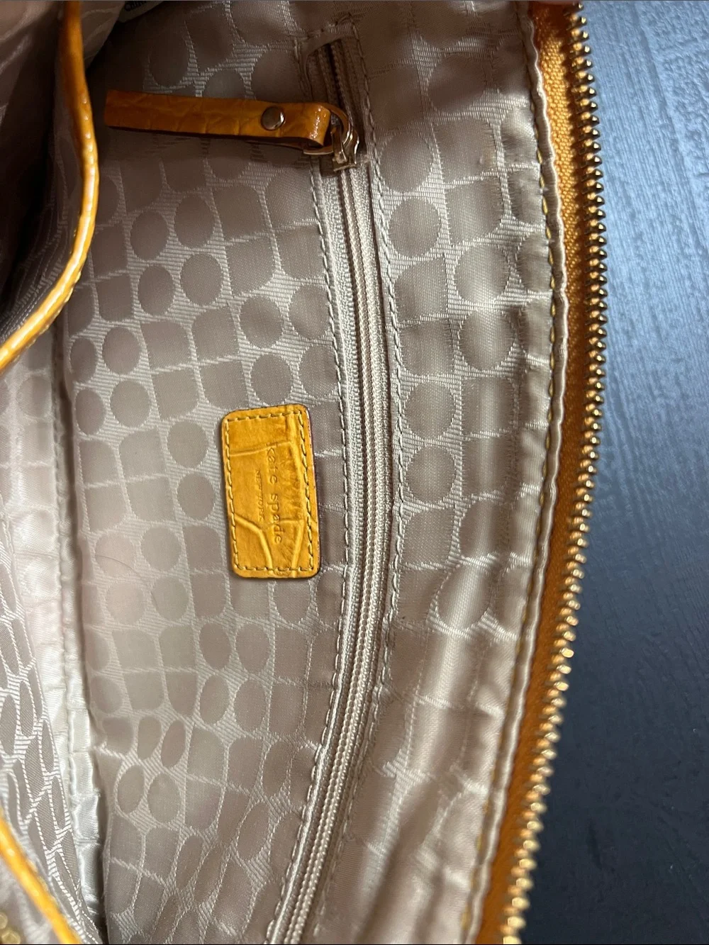 kate spade Yellow Croc-Embossed Chain Wristlet - Picture 6 of 6